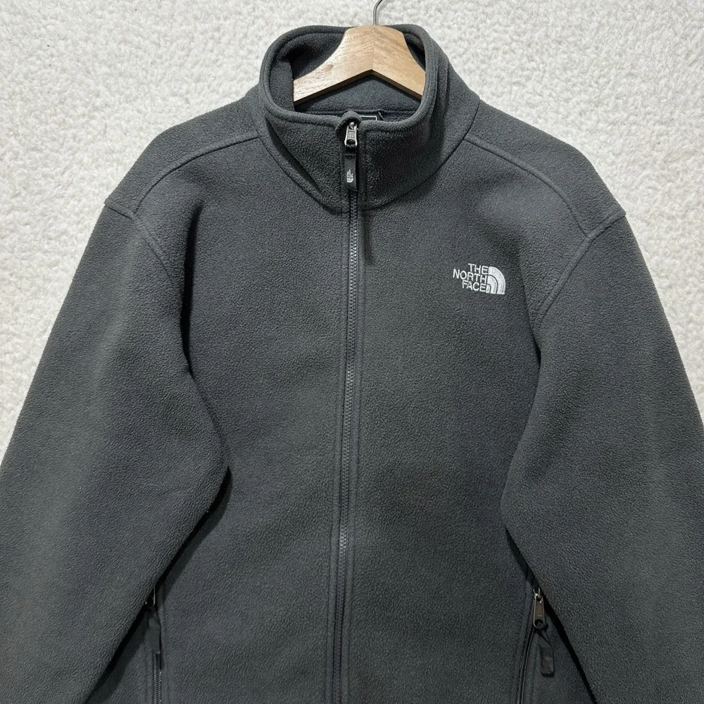 The North Face Polartec Men's Size L Gray Fleece Full Zip Hiking Outdoors Jacket
